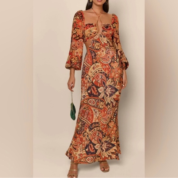 RIXO Dresses & Skirts - Kamilla Silk Cut-Out Dress